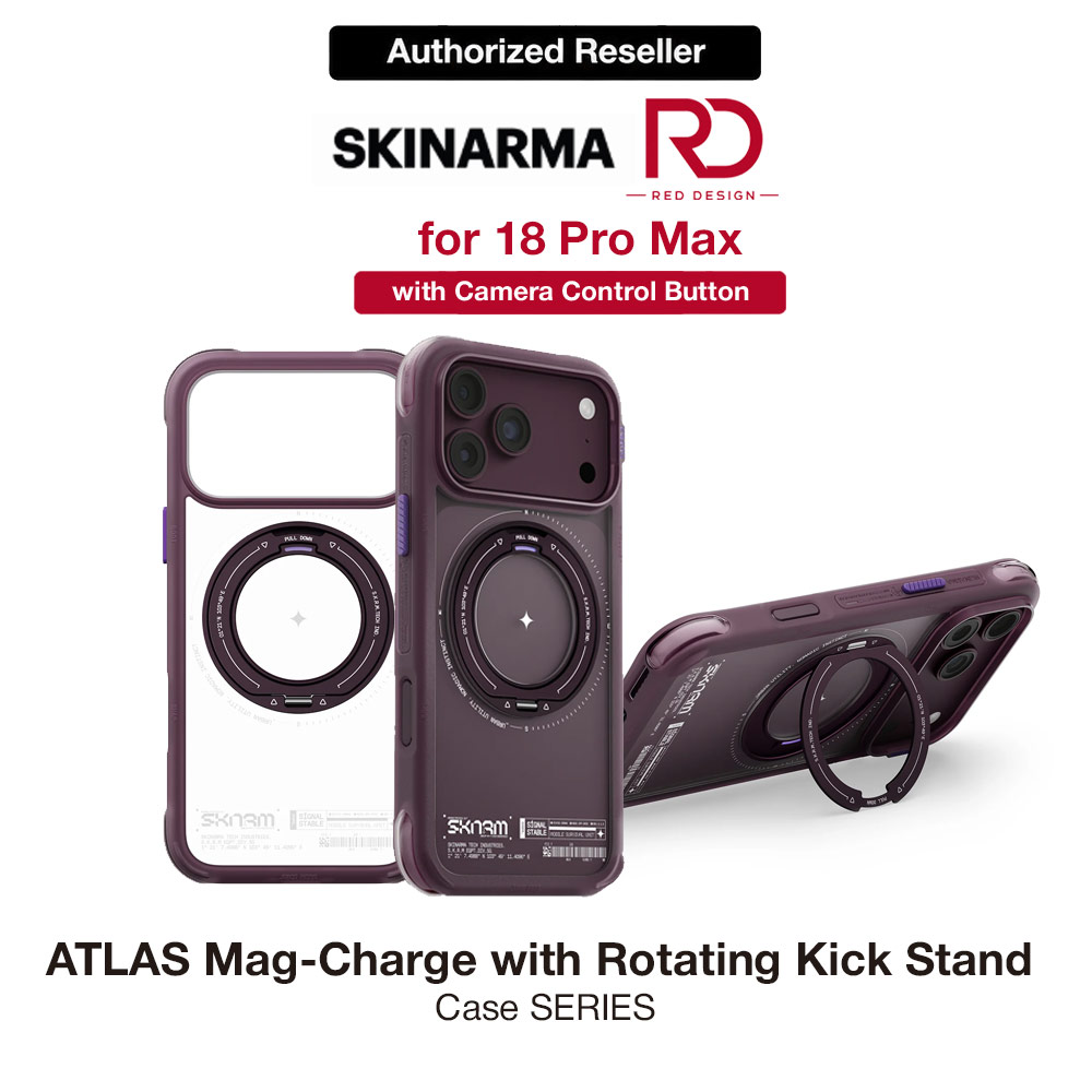 Picture of Skinarma Atlas Magnetic Charge 360° Rotatable Kickstand Drop Protection Case for iPhone 18 Pro Max 6.9 - Burgundy Apple iPhone 18 Pro Max- Apple iPhone 18 Pro Max Cases, Apple iPhone 18 Pro Max Covers, iPad Cases and a wide selection of Apple iPhone 18 Pro Max Accessories in Malaysia, Sabah, Sarawak and Singapore 