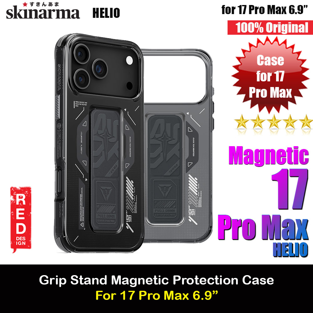Picture of Skinarma Helio Magcharge Grip Stand Droop Protection Case for iPhone 17 Pro Max 6.9 (Graphite) Apple iPhone 17 Pro Max 6.9- Apple iPhone 17 Pro Max 6.9 Cases, Apple iPhone 17 Pro Max 6.9 Covers, iPad Cases and a wide selection of Apple iPhone 17 Pro Max 6.9 Accessories in Malaysia, Sabah, Sarawak and Singapore 