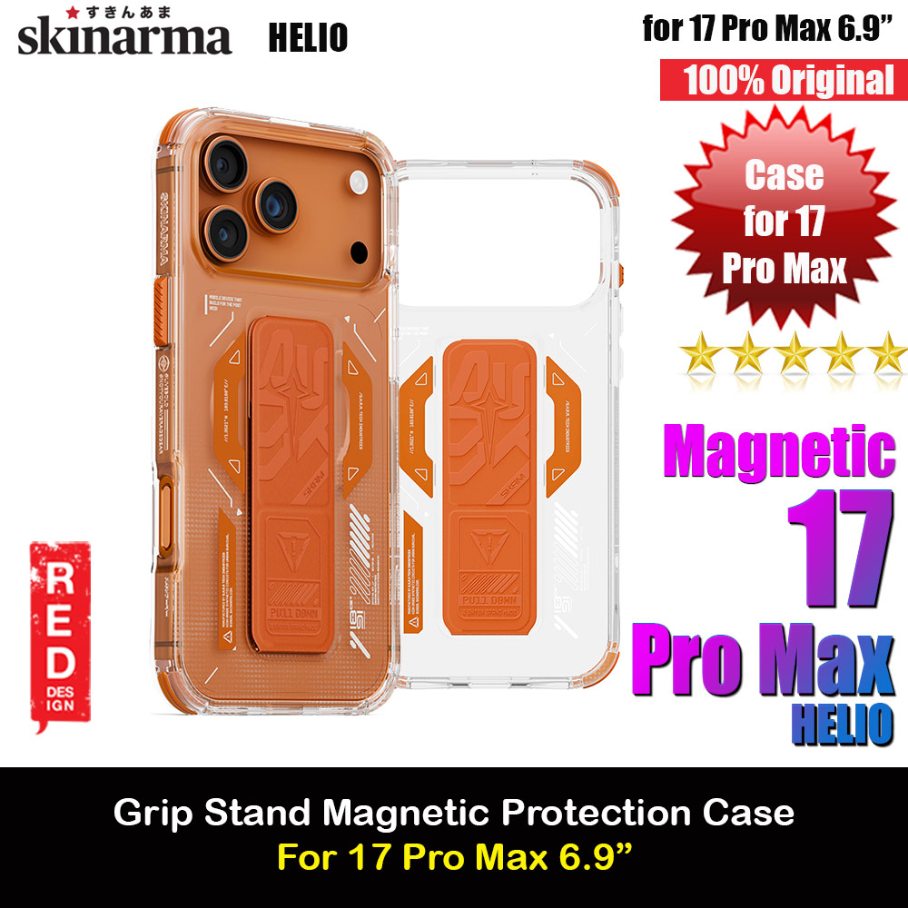 Picture of Skinarma Helio Magcharge Grip Stand Droop Protection Case for iPhone 17 Pro Max 6.9 (Orange) Apple iPhone 17 Pro Max 6.9- Apple iPhone 17 Pro Max 6.9 Cases, Apple iPhone 17 Pro Max 6.9 Covers, iPad Cases and a wide selection of Apple iPhone 17 Pro Max 6.9 Accessories in Malaysia, Sabah, Sarawak and Singapore 