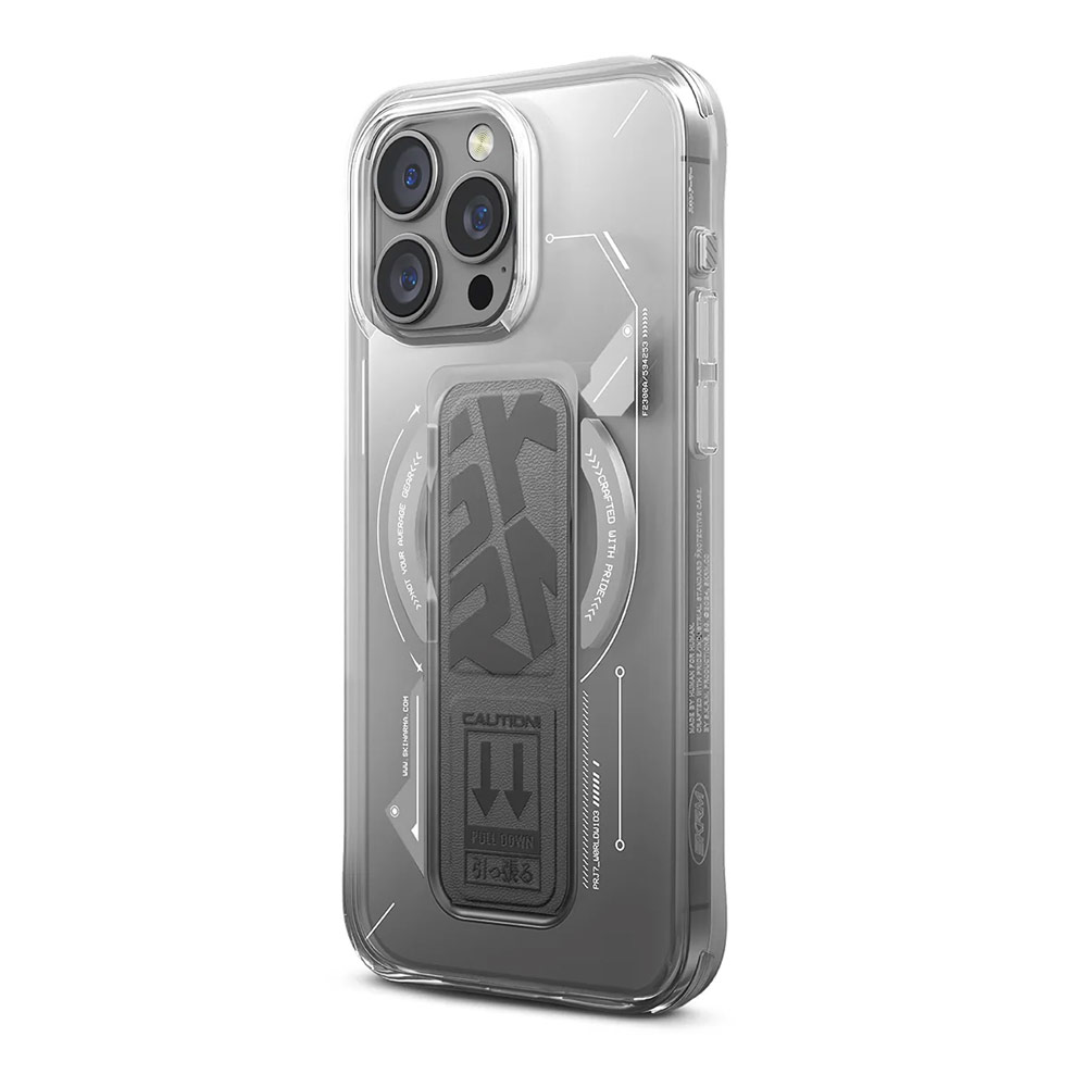 Picture of Apple iPhone 16 Pro Max 6.9 Case | Skinarma Helio Magnetic Charge Kickstand Grip Stand Drop Protection Case for iPhone 16 Pro Max 6.9 (Grey)