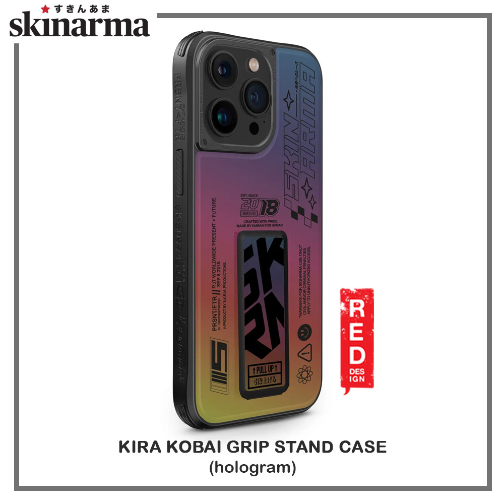 Picture of Apple iPhone 15 Pro 6.1 Case | Skinarma Magnetic Charge Kickstand Grip Stand Drop Protection Case for iPhone 15 Pro 6.1 (Kira Kobai Hologram)