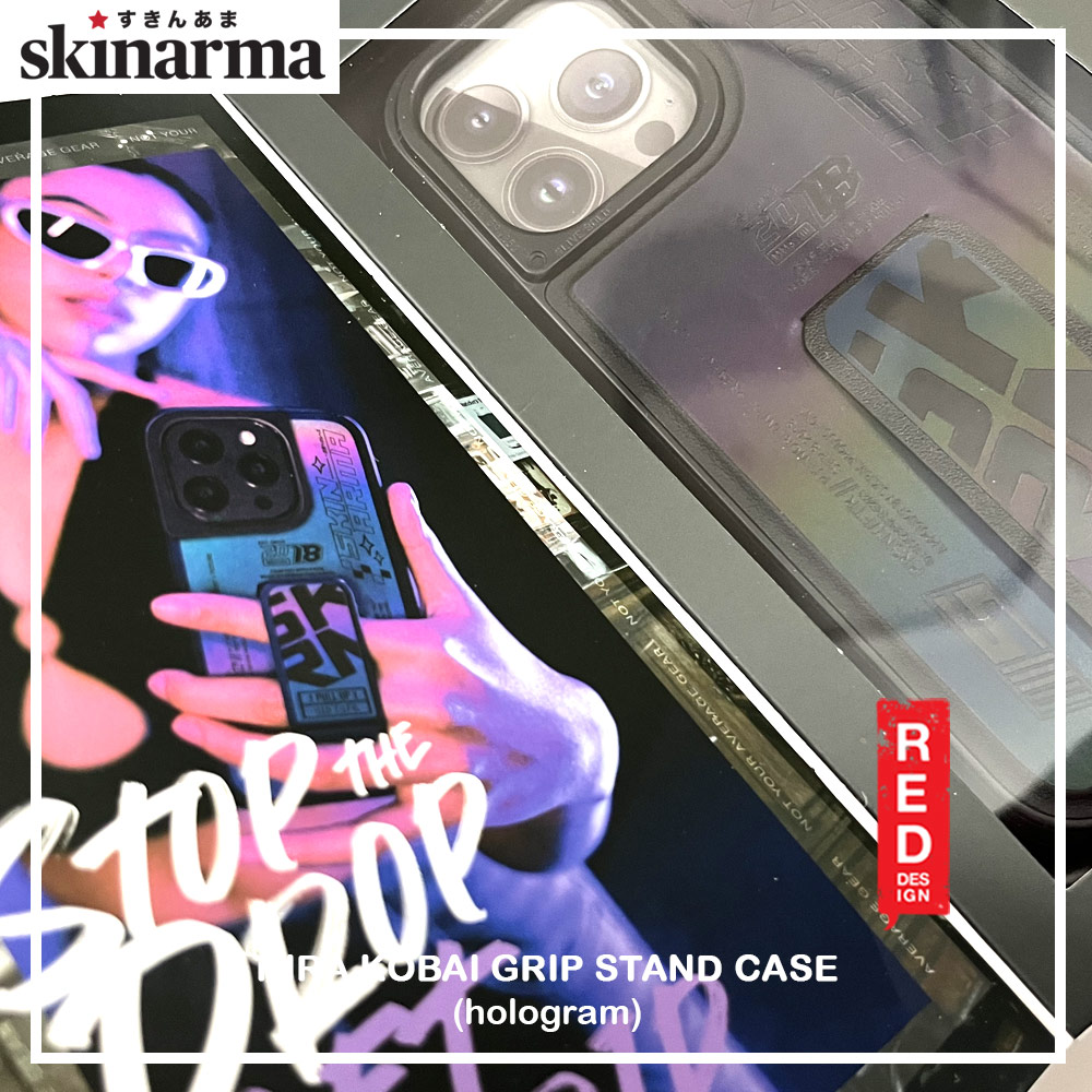 Picture of Apple iPhone 15 Pro 6.1 Case | Skinarma Magnetic Charge Kickstand Grip Stand Drop Protection Case for iPhone 15 Pro 6.1 (Kira Kobai Hologram)