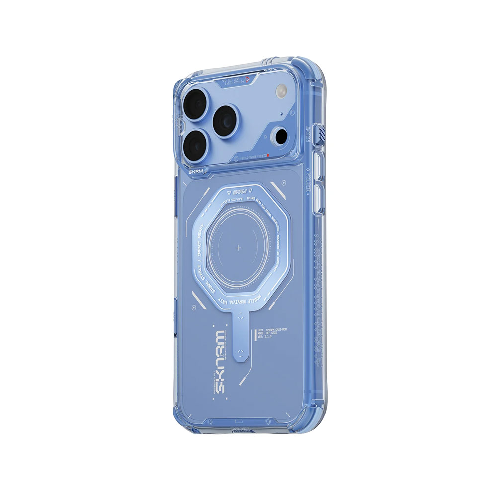 Picture of Apple iPhone 18 Pro Case | Skinarma MAGMA Magnetic Charge Drop Protection Case with Camera Control Button for iPhone 18 Pro 6.3 - Blue