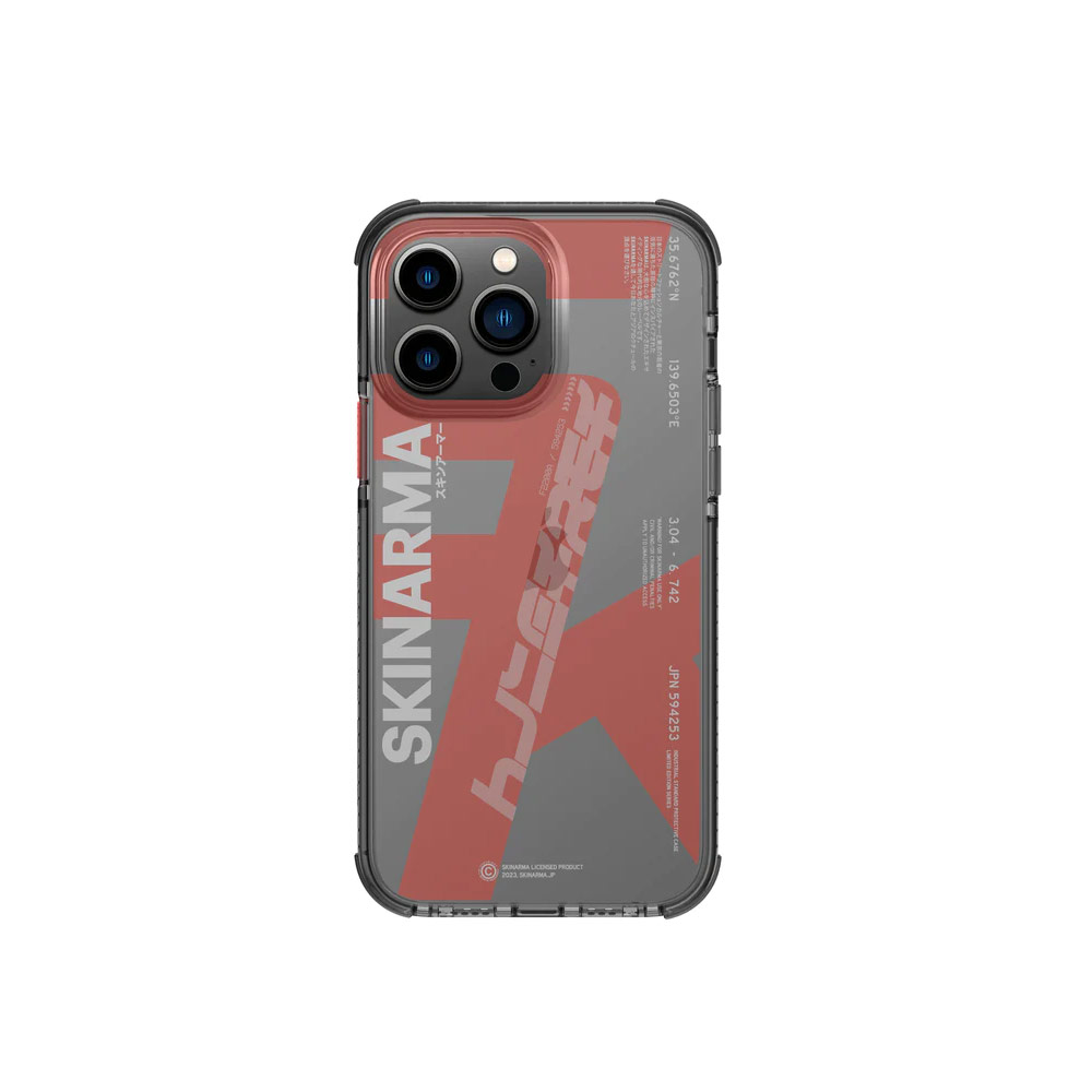 Picture of Apple iPhone 14 Pro 6.1 Case | Skinarma Raku Hybrid Waveline Impact Bumper with Enhanced 4 Corners Drop Protection Case for iPhone 14 Pro 6.1 (Orange)