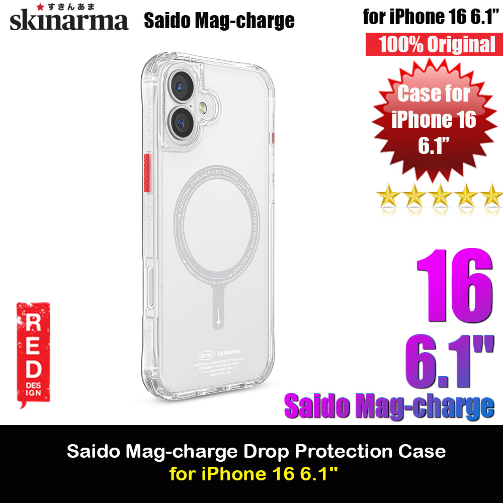 Picture of Skinarma Saido Magsafe Series Drop Protection Case for iPhone 16 6.1 (Clear) Apple iPhone 16 6.1- Apple iPhone 16 6.1 Cases, Apple iPhone 16 6.1 Covers, iPad Cases and a wide selection of Apple iPhone 16 6.1 Accessories in Malaysia, Sabah, Sarawak and Singapore 