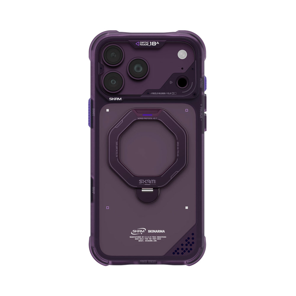 Picture of Apple iPhone 18 Pro Max Case | Skinarma Saturn Magnetic Charge 360° Rotatable Kickstand Drop Protection Case with Camera Control Button for iPhone 18 Pro Max 6.9 - Burgundy