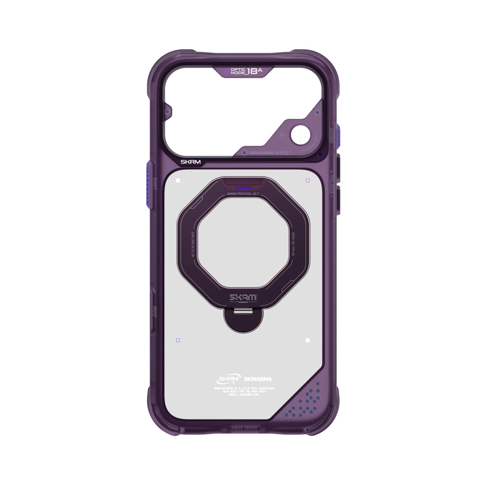 Picture of Apple iPhone 18 Pro Max Case | Skinarma Saturn Magnetic Charge 360° Rotatable Kickstand Drop Protection Case with Camera Control Button for iPhone 18 Pro Max 6.9 - Burgundy