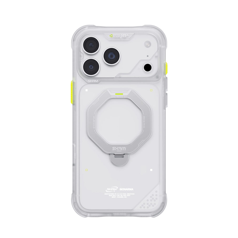 Picture of Apple iPhone 18 Pro Max Case | Skinarma Saturn Magnetic Charge 360° Rotatable Kickstand Drop Protection Case with Camera Control Button for iPhone 18 Pro Max 6.9 - Frost