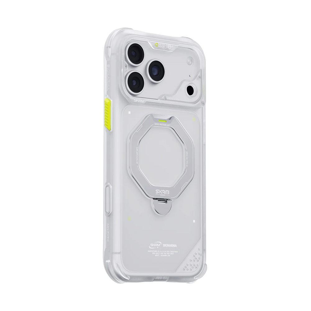 Picture of Apple iPhone 18 Pro Max Case | Skinarma Saturn Magnetic Charge 360° Rotatable Kickstand Drop Protection Case with Camera Control Button for iPhone 18 Pro Max 6.9 - Frost
