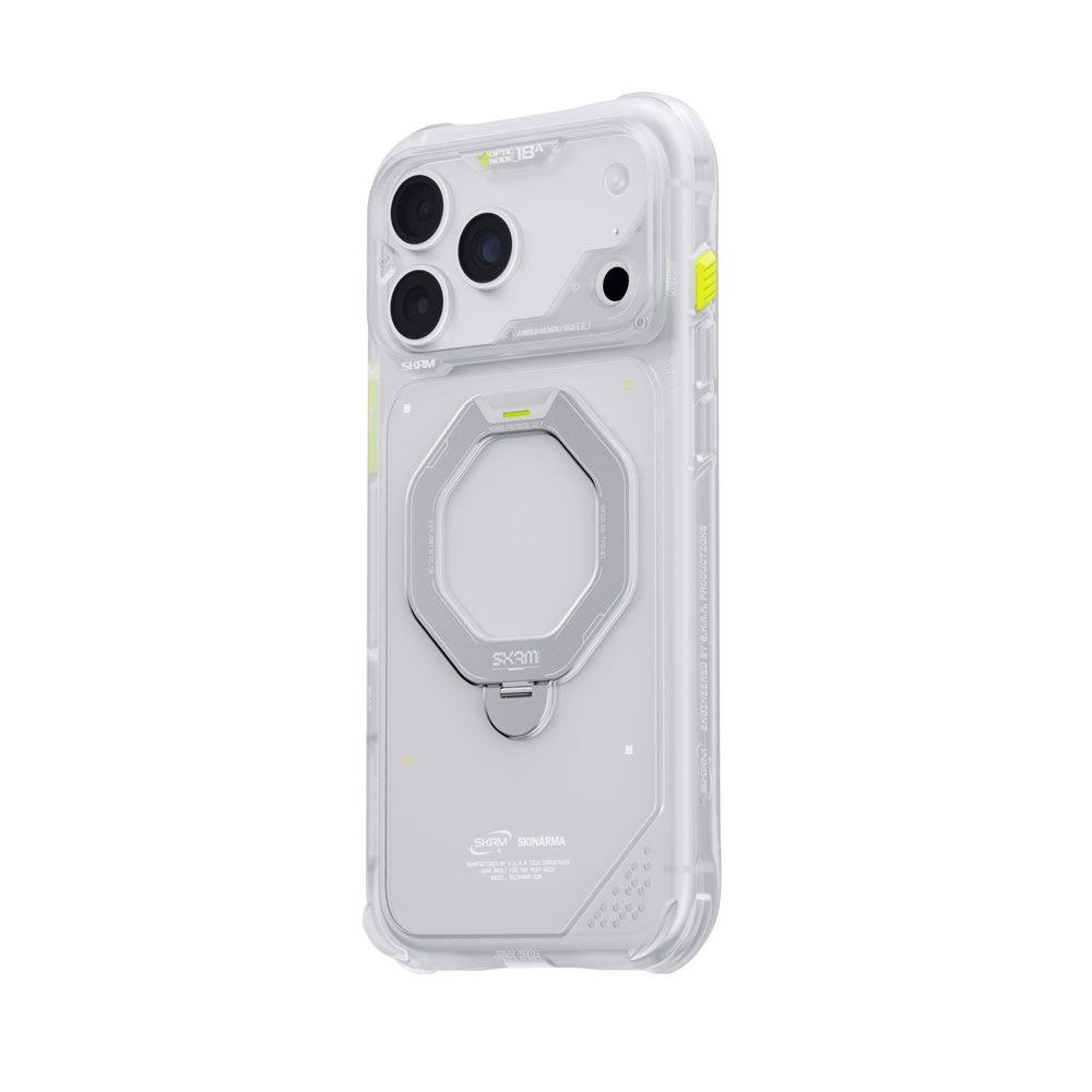 Picture of Apple iPhone 18 Pro Max Case | Skinarma Saturn Magnetic Charge 360° Rotatable Kickstand Drop Protection Case with Camera Control Button for iPhone 18 Pro Max 6.9 - Frost