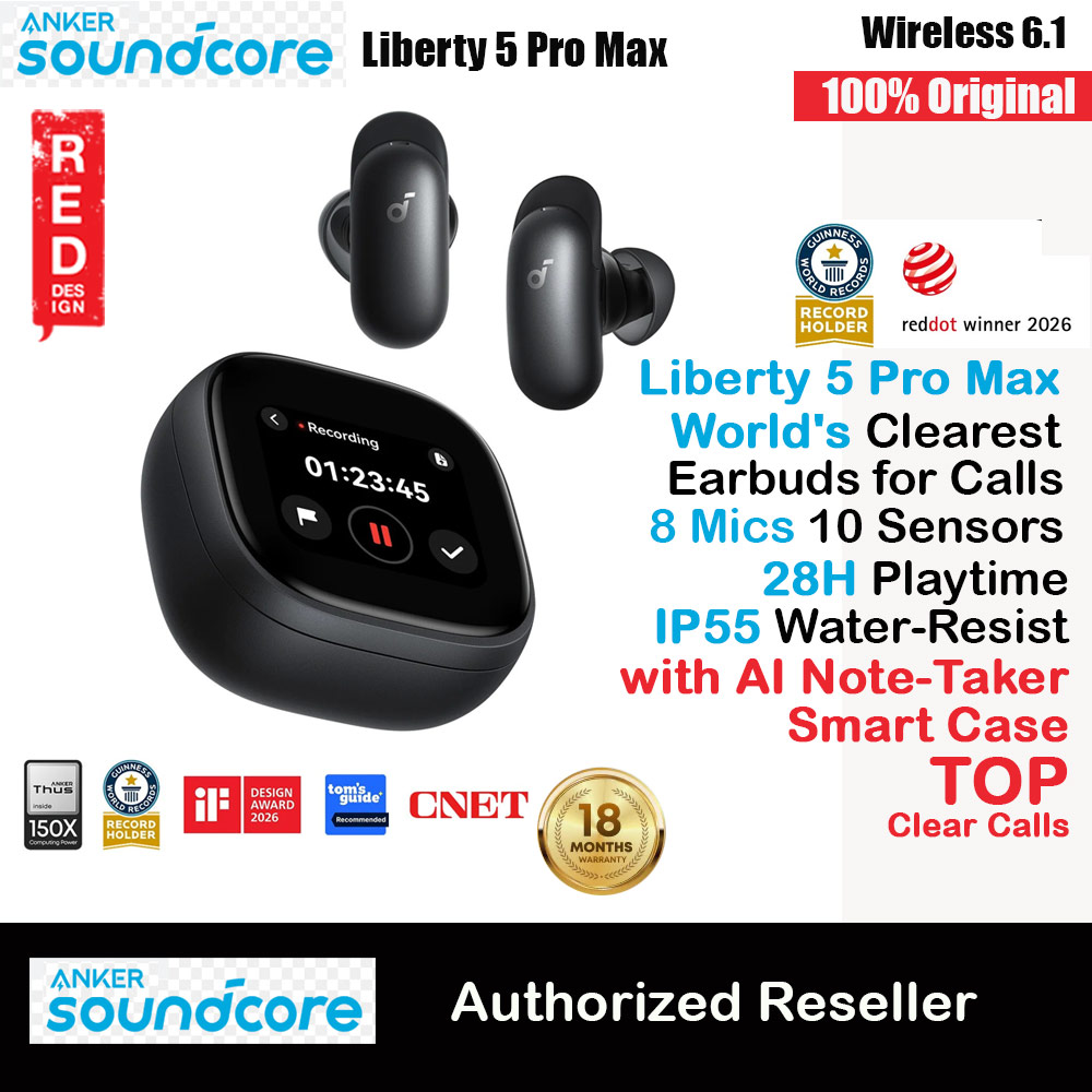 Picture of Soundcore by Anker Liberty 5 Pro Max ANC Wireless Earbuds Guinness World Records Clearest Clear Calls Adaptive Noise Cancelling LDAC Hi-Res Audio TWS Earbuds (Midnight Black) Red Design- Red Design Cases, Red Design Covers, iPad Cases and a wide selection of Red Design Accessories in Malaysia, Sabah, Sarawak and Singapore 