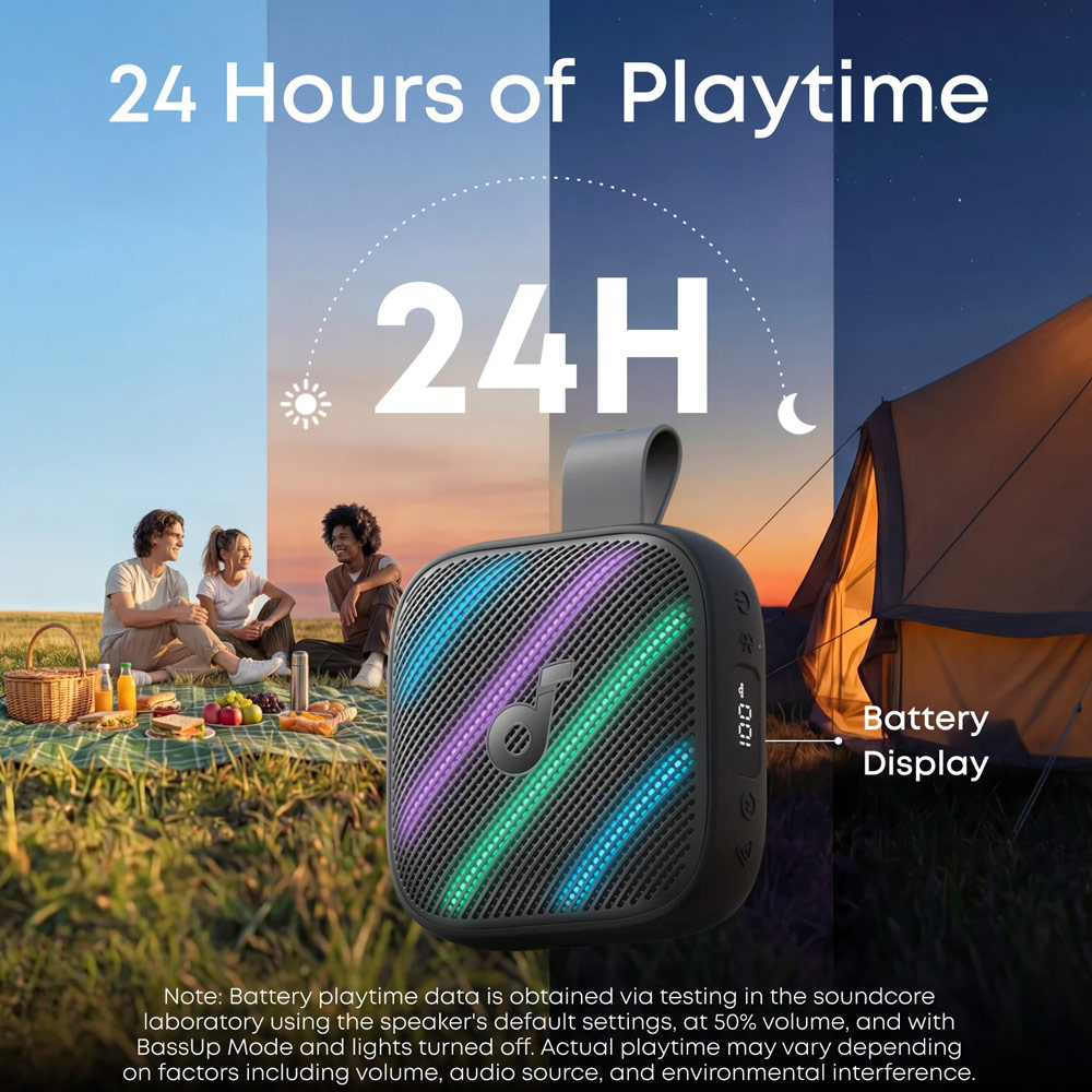 Picture of ANKER soundcore Boom Go 3i Portable Outdoor Small Size Speaker 15W Bass 24 Hours Playtime Waterproof Bluetooth (Blue)