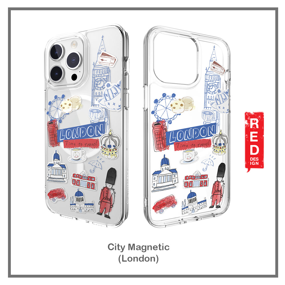 Picture of Apple iPhone 15 Pro Max 6.7 Case | Switcheasy Travel City Double In Mold Decoration Fashionable Magsafe Compatible Case for Apple iPhone 15 Pro Max 6.7 (London)
