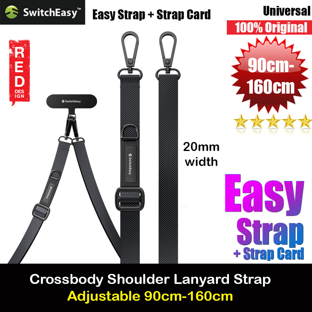 Picture of Switcheasy Easy Strap Crossbody Lanyard Shoulder Holder Card Link Adjustable Strap for any closed-bottom phone case (Dark Black) Red Design- Red Design Cases, Red Design Covers, iPad Cases and a wide selection of Red Design Accessories in Malaysia, Sabah, Sarawak and Singapore 