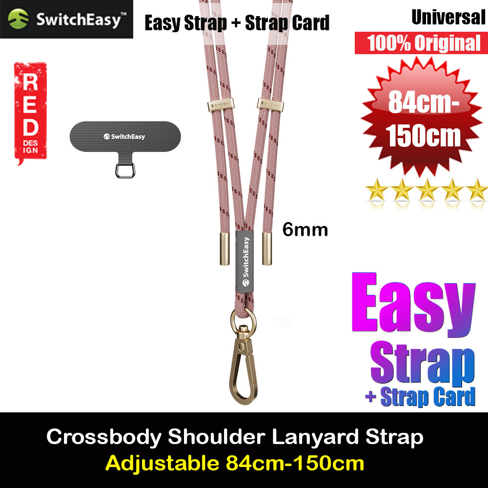 Picture of Switcheasy Easy Strap Crossbody Lanyard Shoulder Holder Card Link Adjustable Rope Strap for any closed-bottom phone case (Peach Beige) Red Design- Red Design Cases, Red Design Covers, iPad Cases and a wide selection of Red Design Accessories in Malaysia, Sabah, Sarawak and Singapore 