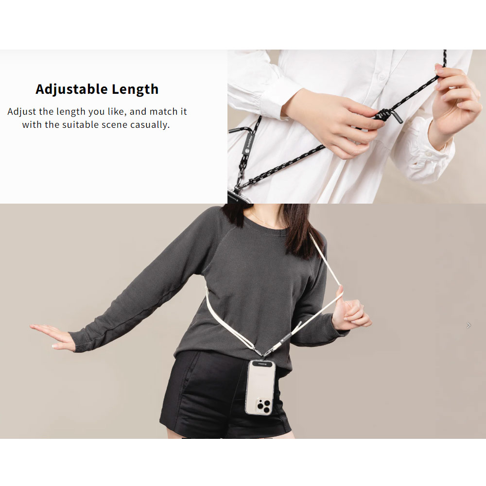 Picture of Switcheasy Easy Strap Crossbody Lanyard Shoulder Holder Card Link Adjustable Strap for any closed-bottom phone case (Gray)