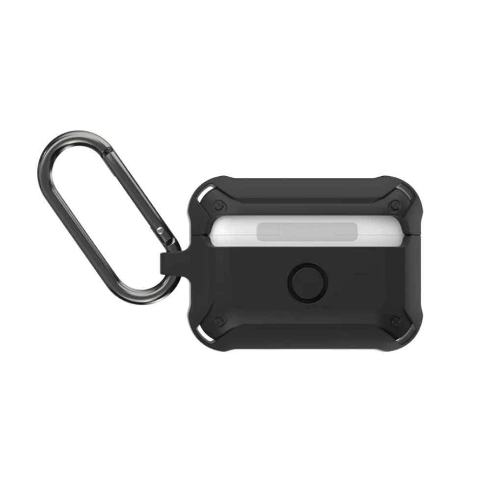 Picture of Apple Airpods Pro 2 Case | Switcheasy Guardian Rugged Upgraded Lock Clip Design Anti-Lost Protection Protective Case with Carabiner for Airpods Pro 1 & 2 (Black)