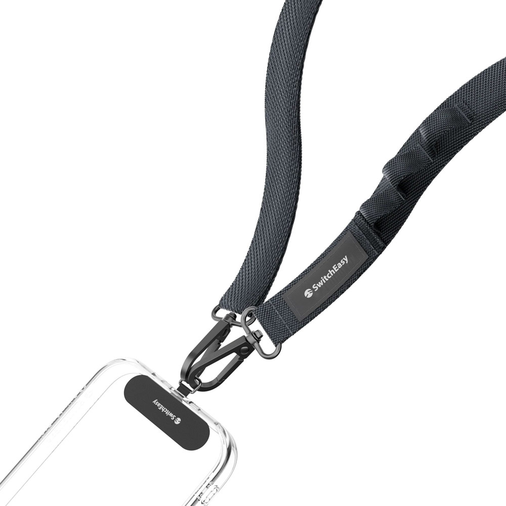 Picture of Switcheasy Easy Strap with Multiple Hang Design Crossbody Lanyard Shoulder Holder Card Link Adjustable Strap for any closed-bottom phone case (Dark Black)