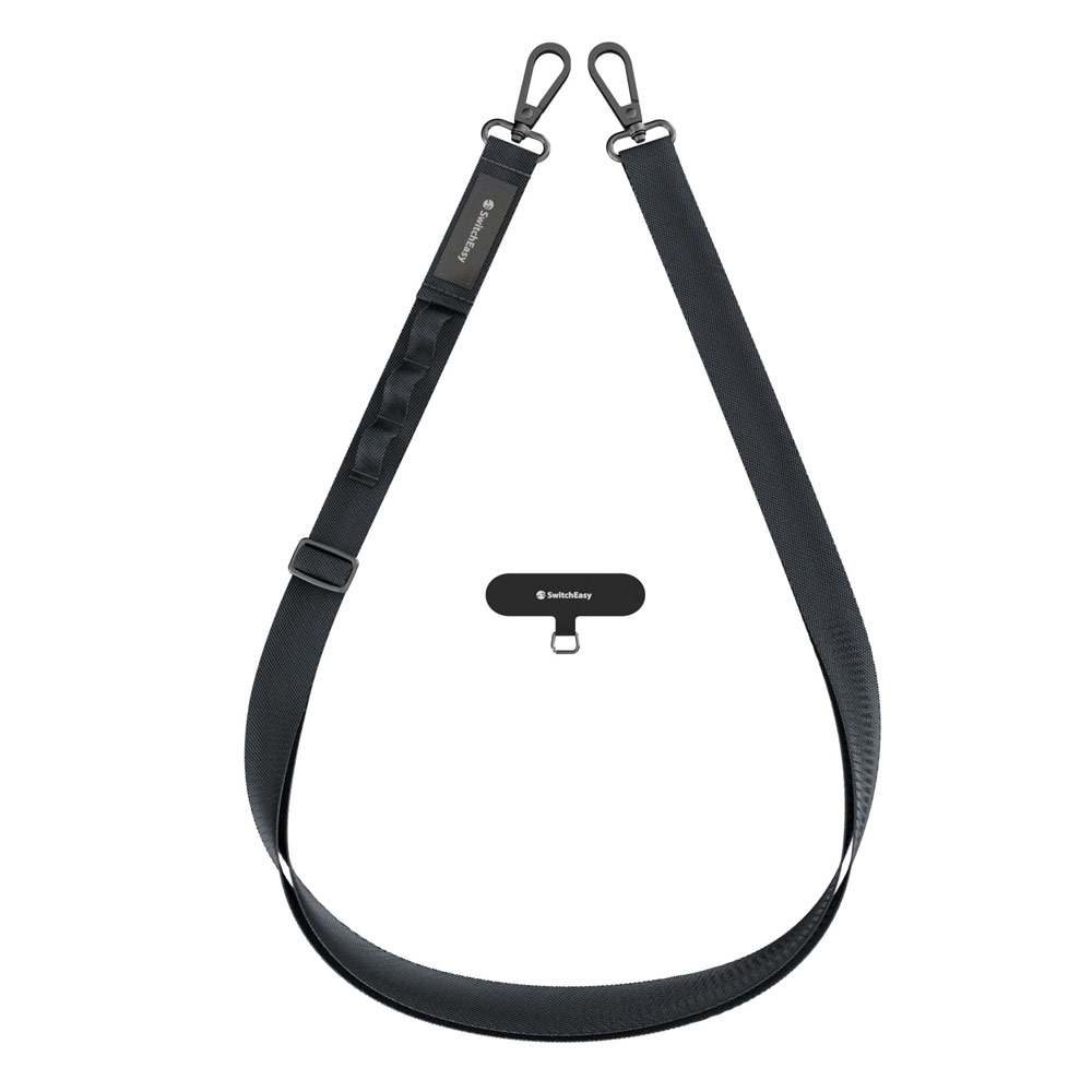 Picture of Switcheasy Easy Strap with Multiple Hang Design Crossbody Lanyard Shoulder Holder Card Link Adjustable Strap for any closed-bottom phone case (Dark Black)