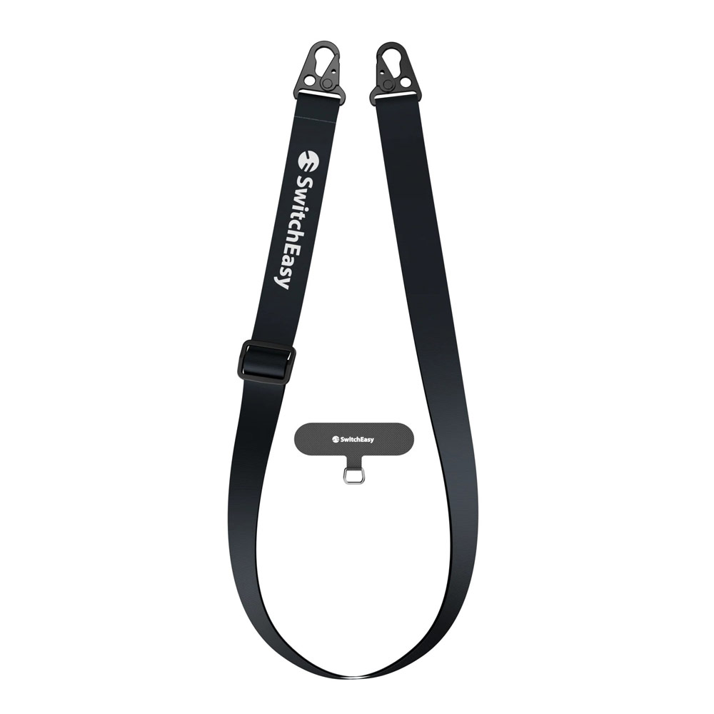 Picture of Switcheasy Easy Strap Silky Smooth Design Crossbody Lanyard Shoulder Holder Card Link Adjustable Strap 25mm for any closed-bottom phone case (Black)