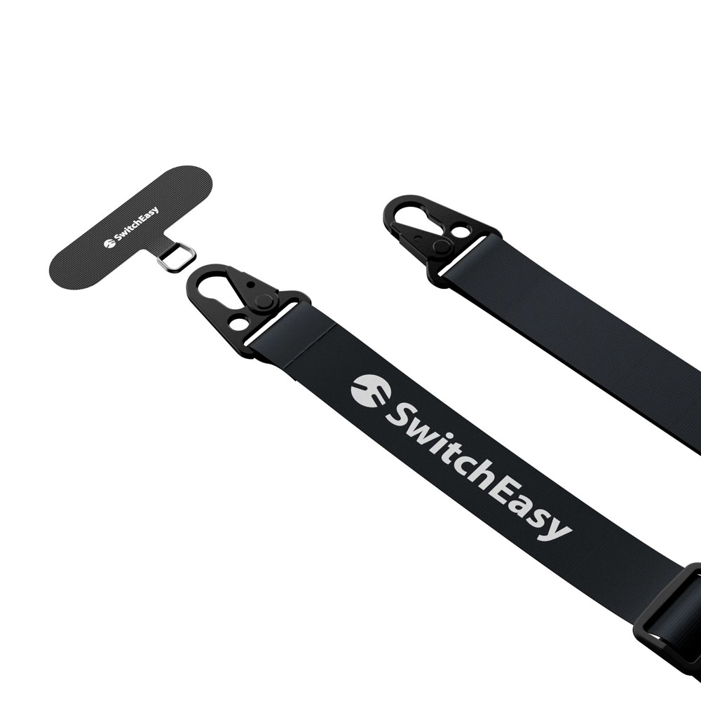 Picture of Switcheasy Easy Strap Silky Smooth Design Crossbody Lanyard Shoulder Holder Card Link Adjustable Strap 25mm for any closed-bottom phone case (Black)