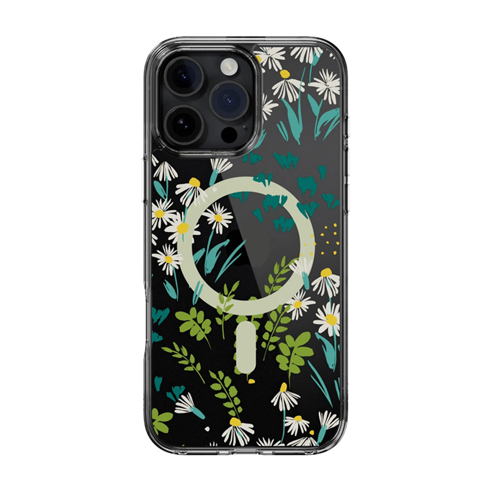 Picture of Apple iPhone 16 Pro 6.3 Case | Switcheasy Style M Flower Fashionable Magsafe Compatible Case for iPhone 16 Pro 6.3 (Green Daisy)