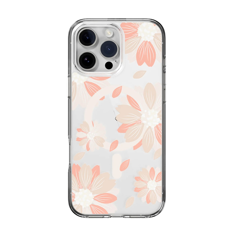 Picture of Apple iPhone 16 Pro Max 6.9 Case | Switcheasy Style M Flower Fashionable Magsafe Compatible Case for iPhone 16 Pro Max 6.9 (Pink Flower)