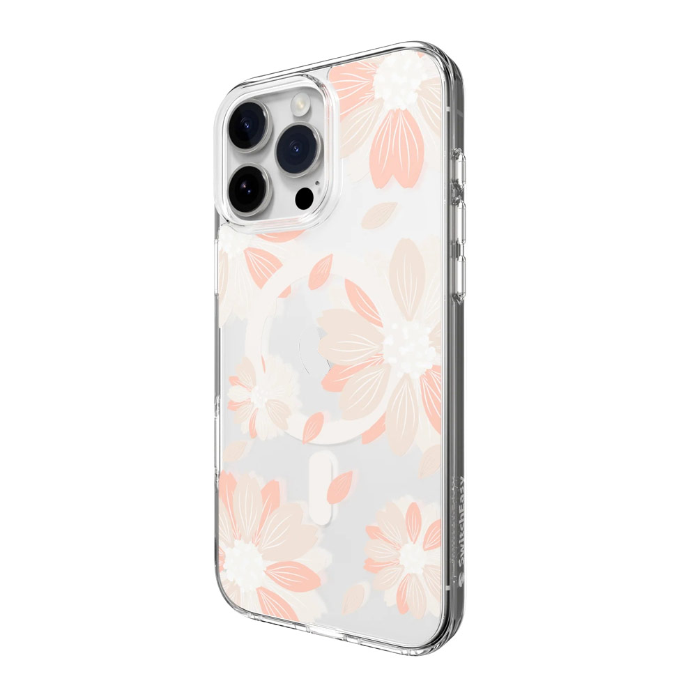 Picture of Apple iPhone 16 Pro Max 6.9 Case | Switcheasy Style M Flower Fashionable Magsafe Compatible Case for iPhone 16 Pro Max 6.9 (Pink Flower)