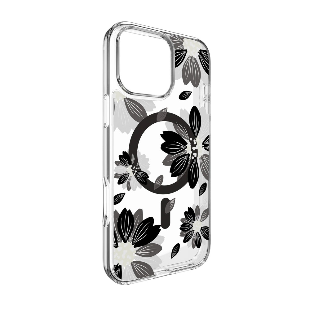 Picture of Apple iPhone 16 Pro Max 6.9 Case | Switcheasy Style M Flower Fashionable Magsafe Compatible Case for iPhone 16 Pro Max 6.9 (Black Flower)