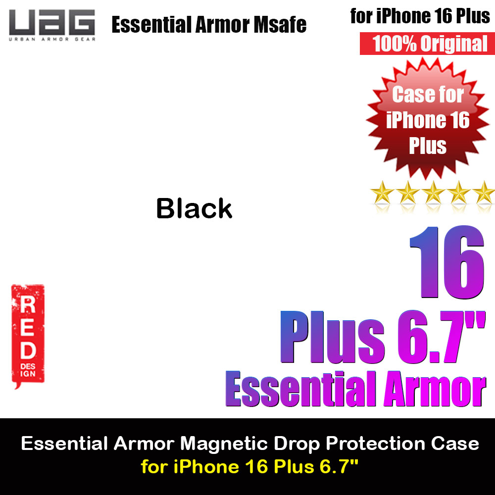 Picture of UAG Essential Armor Magsafe Compatible Drop Proof Kickstand Case for iPhone 16 Plus 6.7 (Black) Apple iPhone 16 Plus 6.7- Apple iPhone 16 Plus 6.7 Cases, Apple iPhone 16 Plus 6.7 Covers, iPad Cases and a wide selection of Apple iPhone 16 Plus 6.7 Accessories in Malaysia, Sabah, Sarawak and Singapore 