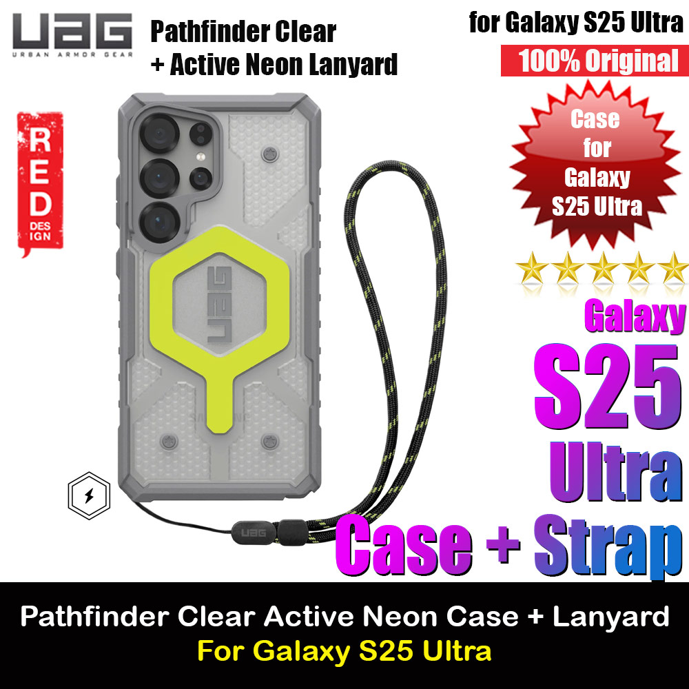 Picture of UAG Pathfinder Magsafe Compatible Drop Proof Clear Case for Galaxy S25 Ultra (Active Neon with Strap ) Samsung Galaxy S25 Ultra- Samsung Galaxy S25 Ultra Cases, Samsung Galaxy S25 Ultra Covers, iPad Cases and a wide selection of Samsung Galaxy S25 Ultra Accessories in Malaysia, Sabah, Sarawak and Singapore 