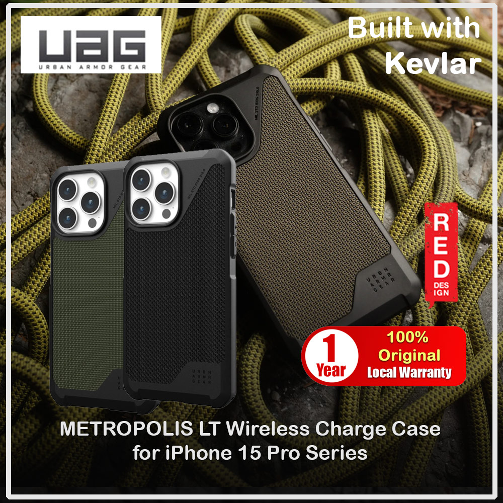 Picture of Apple iPhone 15 Pro Max 6.7 Case | UAG Metropolis LT Magsafe Drop Proof Shock Absorbing Drop Protection Case for iPhone 15 Pro Max 6.7 (Kevlar Black)