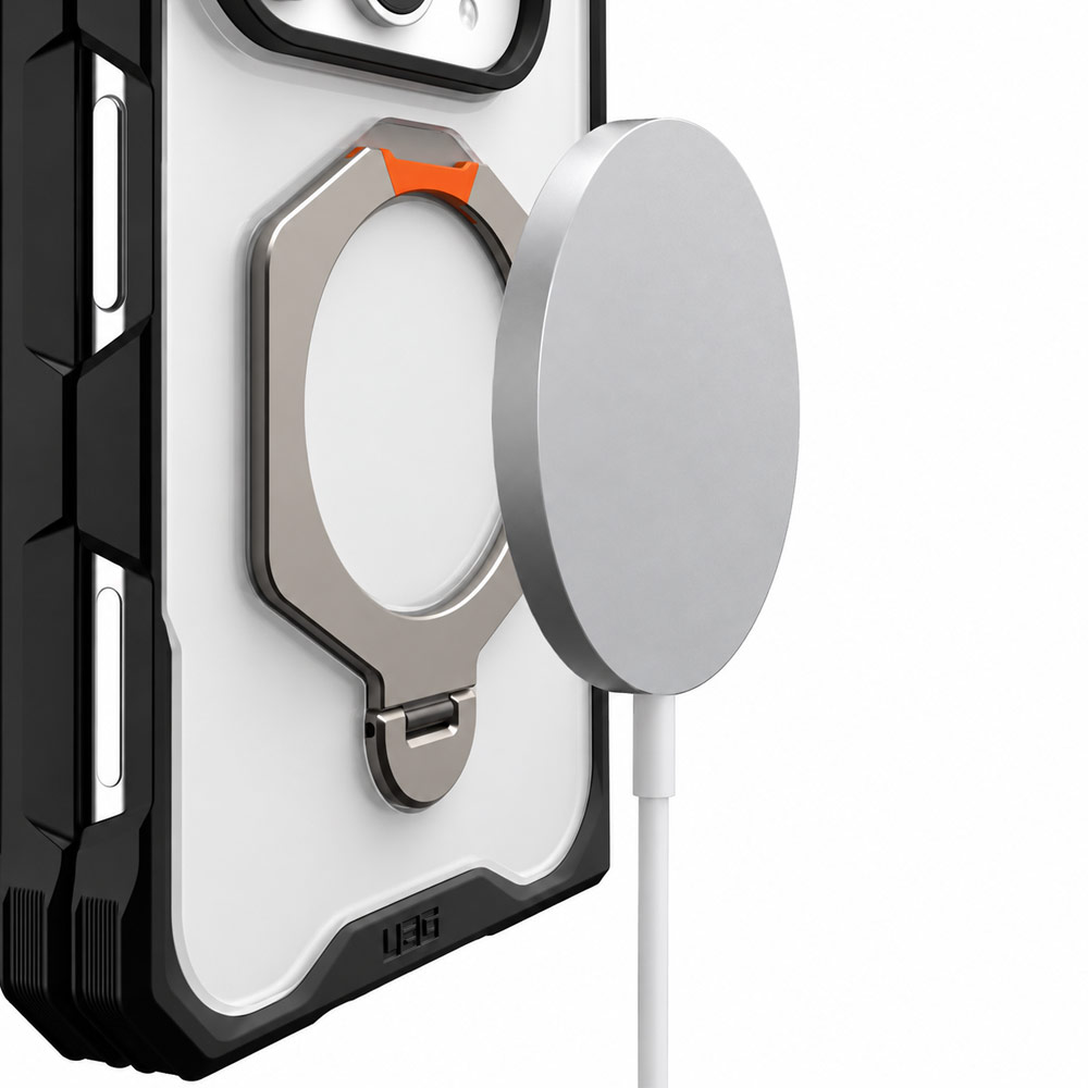 Picture of Apple iPhone Duo Case | UAG Mouve XTE Rotatable Metal Kickstand Magnetic Drop Protection Case for iPhone Duo - Ice