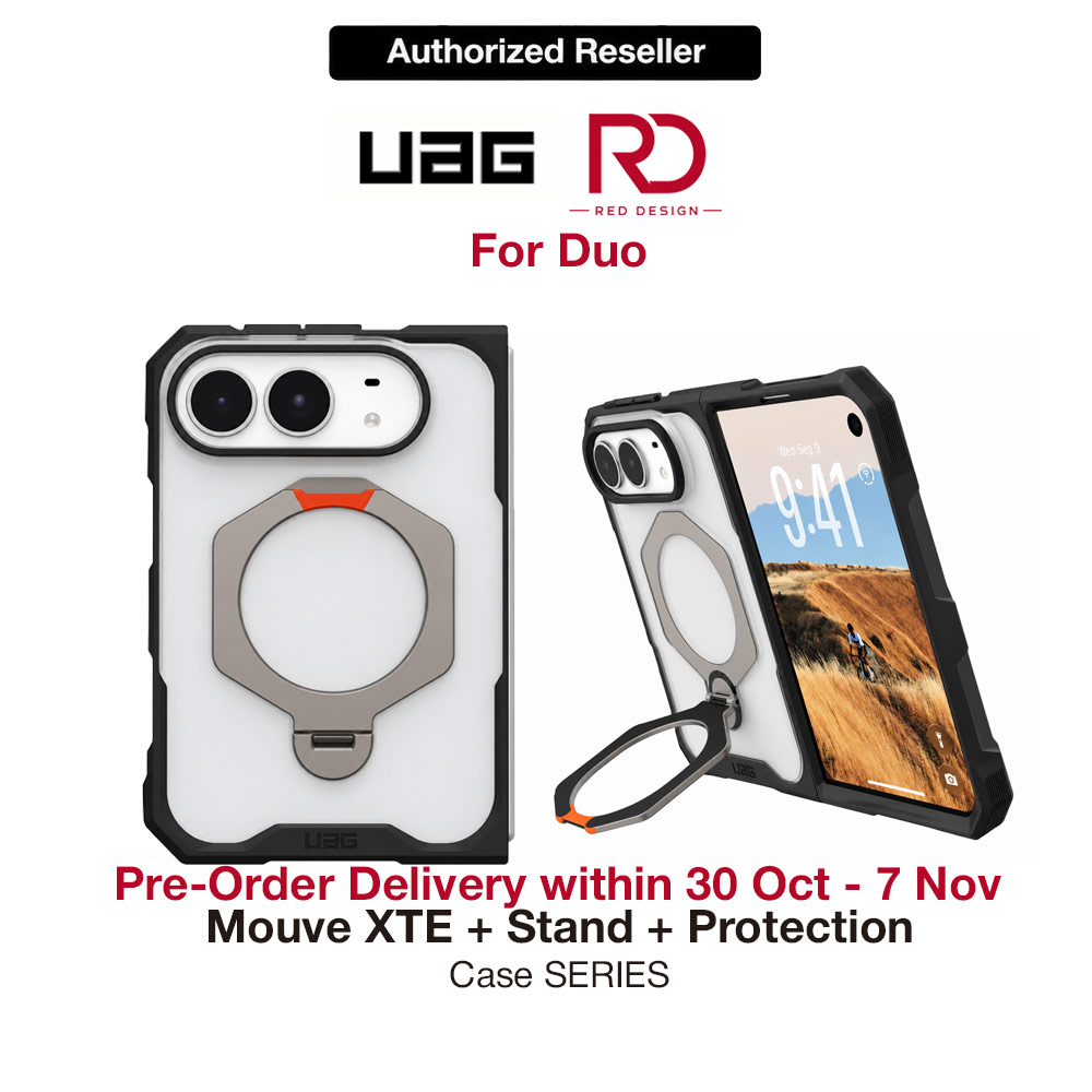 Picture of UAG Mouve XTE Rotatable Metal Kickstand Magnetic Drop Protection Case for iPhone Duo - Ice Apple iPhone Duo- Apple iPhone Duo Cases, Apple iPhone Duo Covers, iPad Cases and a wide selection of Apple iPhone Duo Accessories in Malaysia, Sabah, Sarawak and Singapore