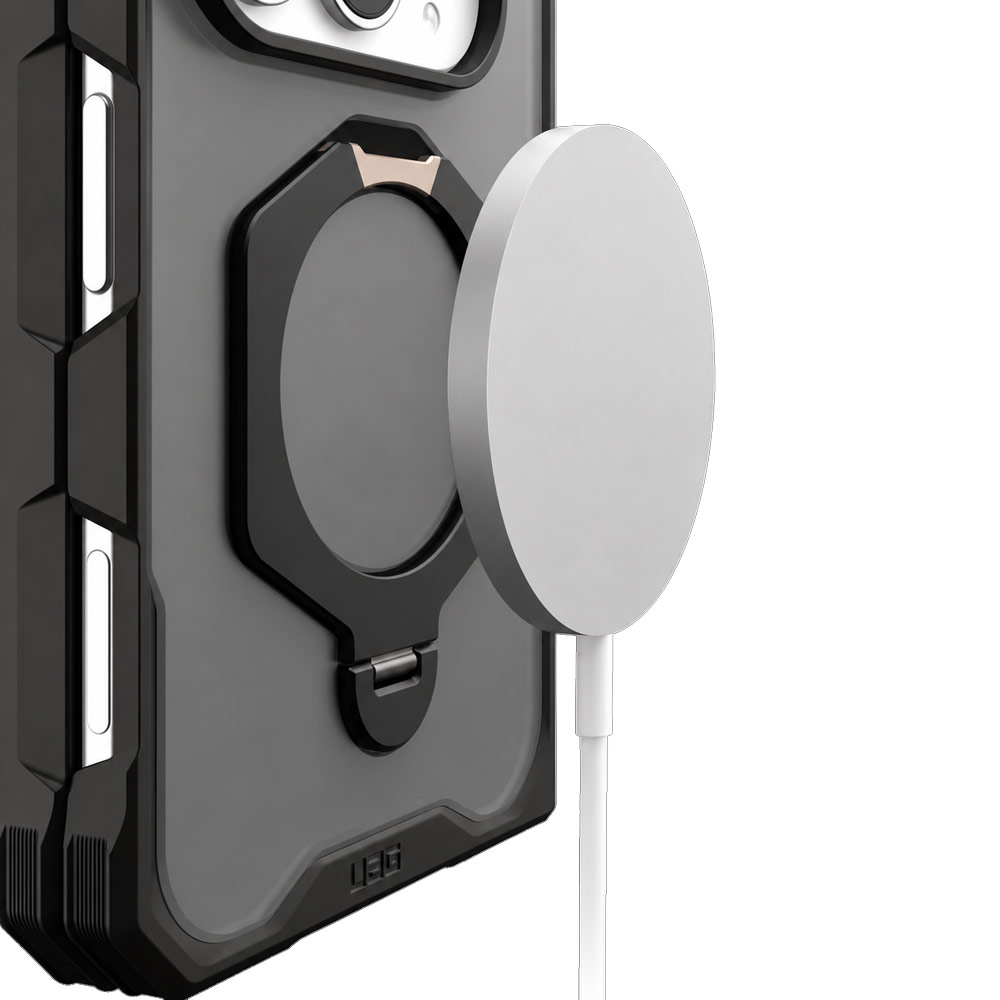 Picture of Apple iPhone Duo Case | UAG Mouve XTE Rotatable Metal Kickstand Magnetic Drop Protection Case for iPhone Duo - Ash