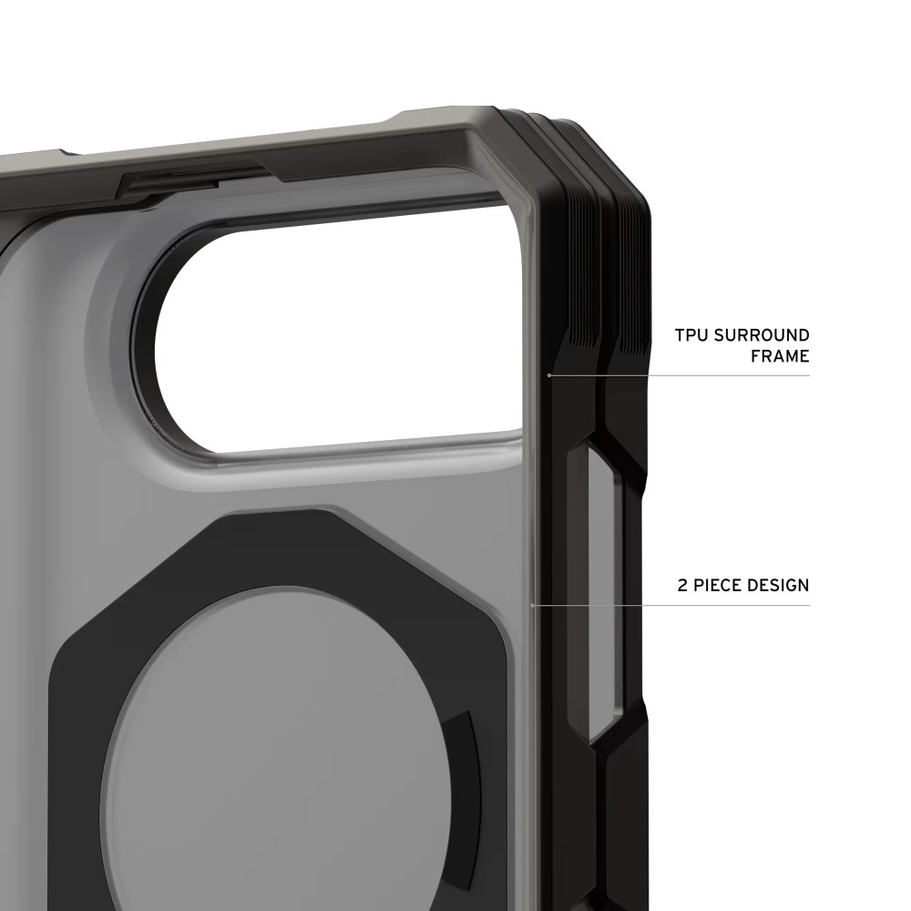 Picture of Apple iPhone Duo Case | UAG Mouve XTE Rotatable Metal Kickstand Magnetic Drop Protection Case for iPhone Duo - Ash
