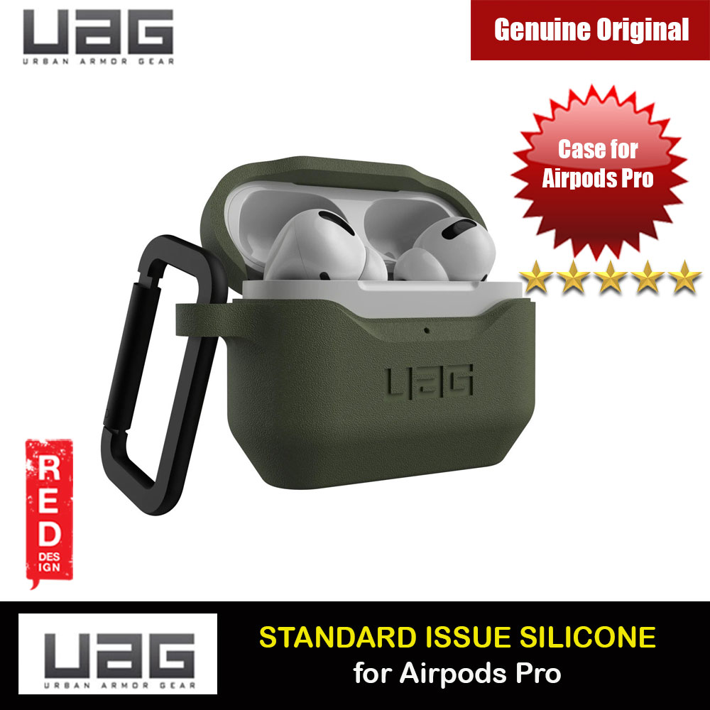 Picture of UAG Standard Issue Silicone Case with Detachable Carabiner for Airpods Pro (Olive) Apple Airpods Pro- Apple Airpods Pro Cases, Apple Airpods Pro Covers, iPad Cases and a wide selection of Apple Airpods Pro Accessories in Malaysia, Sabah, Sarawak and Singapore 