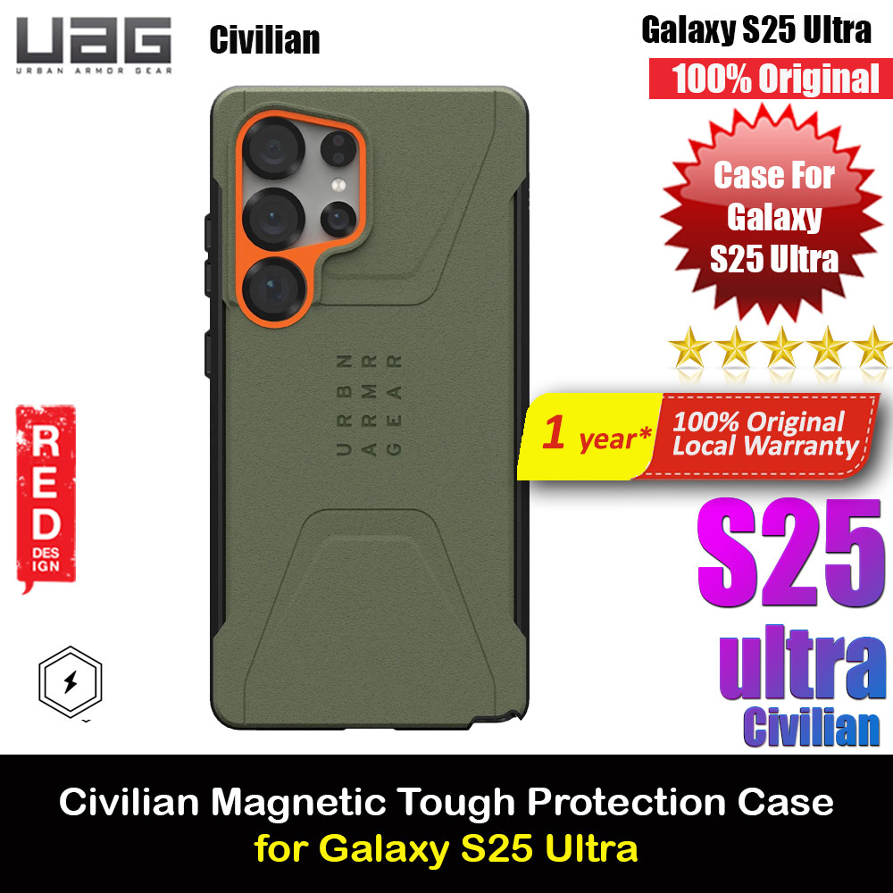 Picture of UAG Civilian Galaxy S25 Ultra High Quality Drop Protection Case with Magnetic Charging Compatible (Olive Drab Orange) Samsung Galaxy S25 Ultra- Samsung Galaxy S25 Ultra Cases, Samsung Galaxy S25 Ultra Covers, iPad Cases and a wide selection of Samsung Galaxy S25 Ultra Accessories in Malaysia, Sabah, Sarawak and Singapore 