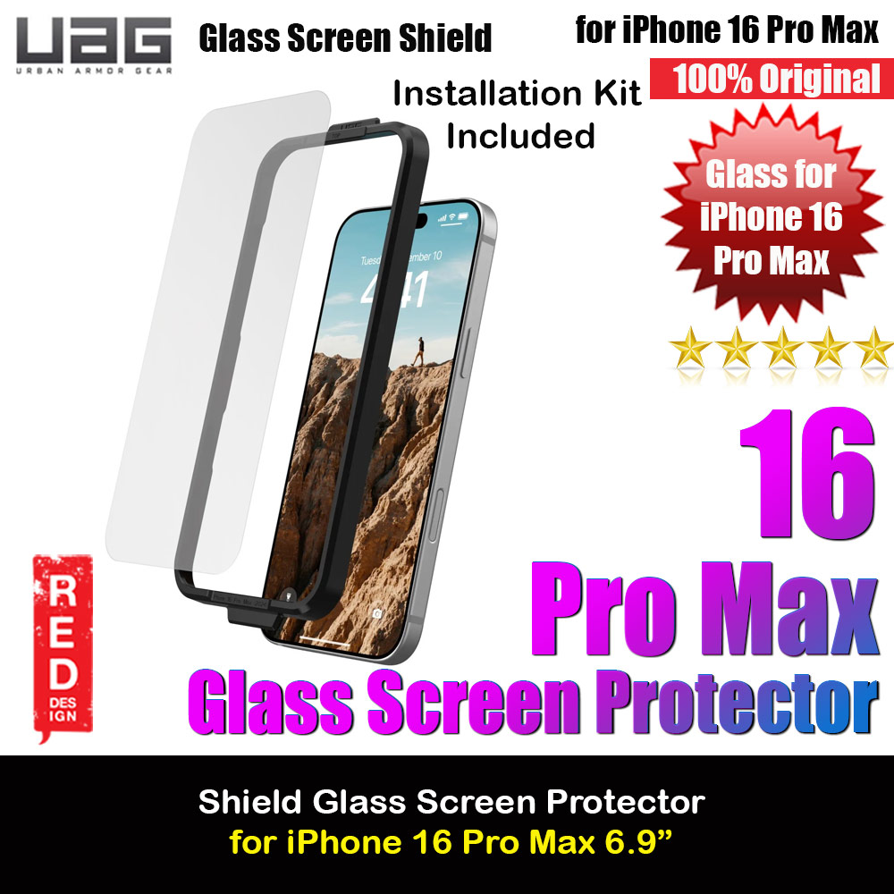 Picture of UAG Glass Shield Series Tempered Glass Screen Protector for iPhone 16 Pro Max 6.9 (Clear) Apple iPhone 16 Pro Max 6.9- Apple iPhone 16 Pro Max 6.9 Cases, Apple iPhone 16 Pro Max 6.9 Covers, iPad Cases and a wide selection of Apple iPhone 16 Pro Max 6.9 Accessories in Malaysia, Sabah, Sarawak and Singapore 