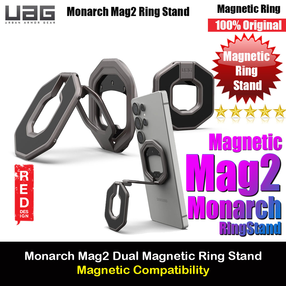 Picture of UAG Monarch Mag2 Dual Magnetic Ring Stand Holder Phone Grip and Kickstand Stand (Gunmetal)