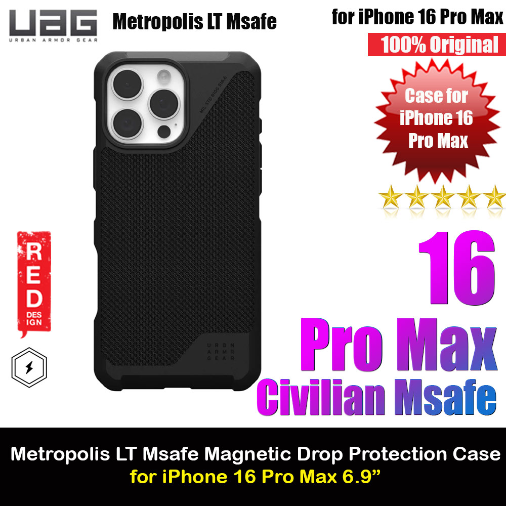 Picture of UAG Metropolis LT Magsafe Drop Proof Shock Absorbing Drop Protection Case for iPhone 16 Pro Max 6.9 (Kevlar Black) Apple iPhone 16 Pro Max 6.9- Apple iPhone 16 Pro Max 6.9 Cases, Apple iPhone 16 Pro Max 6.9 Covers, iPad Cases and a wide selection of Apple iPhone 16 Pro Max 6.9 Accessories in Malaysia, Sabah, Sarawak and Singapore 