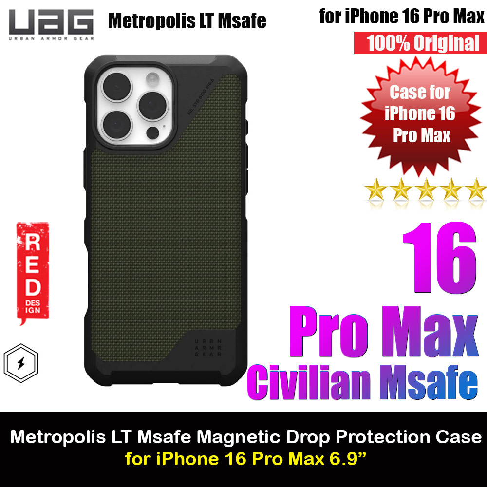 Picture of UAG Metropolis LT Magsafe Drop Proof Shock Absorbing Drop Protection Case for iPhone 16 Pro Max 6.9 (Kevlar Olive) Apple iPhone 16 Pro Max 6.9- Apple iPhone 16 Pro Max 6.9 Cases, Apple iPhone 16 Pro Max 6.9 Covers, iPad Cases and a wide selection of Apple iPhone 16 Pro Max 6.9 Accessories in Malaysia, Sabah, Sarawak and Singapore 