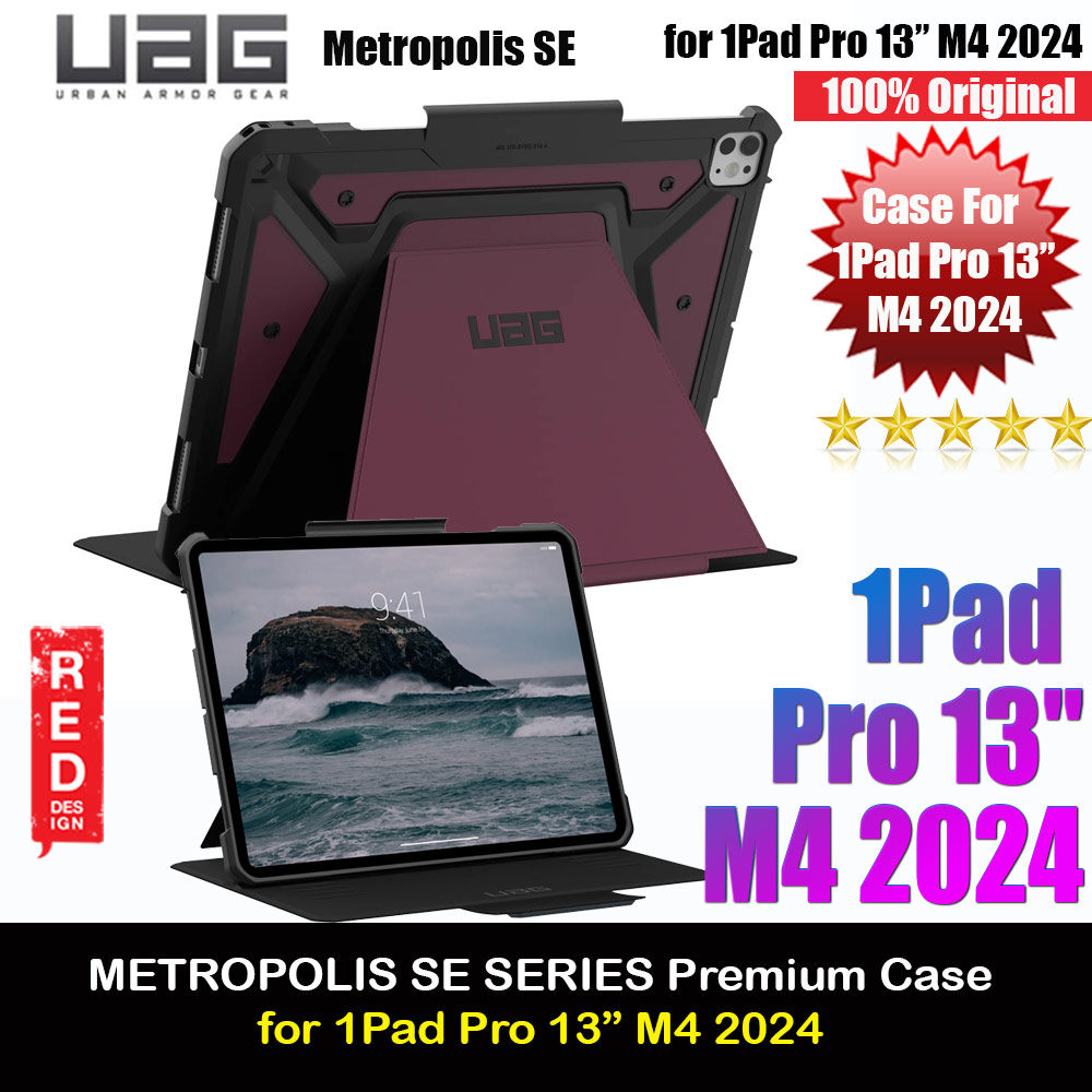 Picture of UAG Metropolis SE Drop Protection Flip Stand Premium Case for iPad Pro 13 M4 2024 7th Gen (Bordeaux) Apple iPad Pro 13 M4 2024- Apple iPad Pro 13 M4 2024 Cases, Apple iPad Pro 13 M4 2024 Covers, iPad Cases and a wide selection of Apple iPad Pro 13 M4 2024 Accessories in Malaysia, Sabah, Sarawak and Singapore 