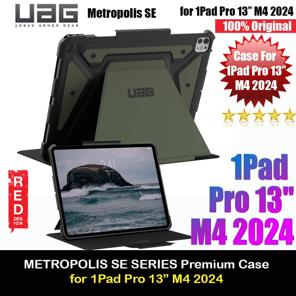 Picture of UAG Metropolis SE Drop Protection Flip Stand Premium Case for iPad Pro 13 M4 2024 7th Gen (Olive) Apple iPad Pro 13 M4 2024- Apple iPad Pro 13 M4 2024 Cases, Apple iPad Pro 13 M4 2024 Covers, iPad Cases and a wide selection of Apple iPad Pro 13 M4 2024 Accessories in Malaysia, Sabah, Sarawak and Singapore 