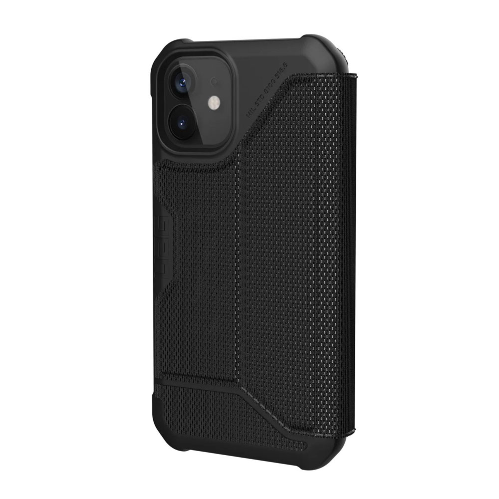 Picture of Apple iPhone 12 mini 5.4 Case | UAG Urban Armor Gear Protection Flip Cover Card Storage Case Metropolis Series for iPhone 12 Mini 5.4 (Kevlar Black)