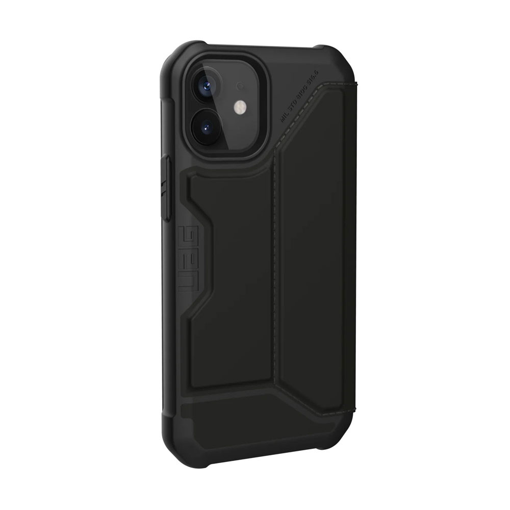 Picture of Apple iPhone 12 mini 5.4 Case | UAG Urban Armor Gear Protection Flip Cover Card Storage Case Metropolis Series for iPhone 12 Mini 5.4 (PU Black)