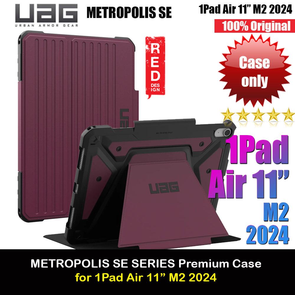 Picture of UAG Metropolis SE Drop Protection Flip Stand Premium Case for iPad 11 M42 2024 6th Gen (Bordeaux) Apple iPad Air 11 M2 2024- Apple iPad Air 11 M2 2024 Cases, Apple iPad Air 11 M2 2024 Covers, iPad Cases and a wide selection of Apple iPad Air 11 M2 2024 Accessories in Malaysia, Sabah, Sarawak and Singapore 