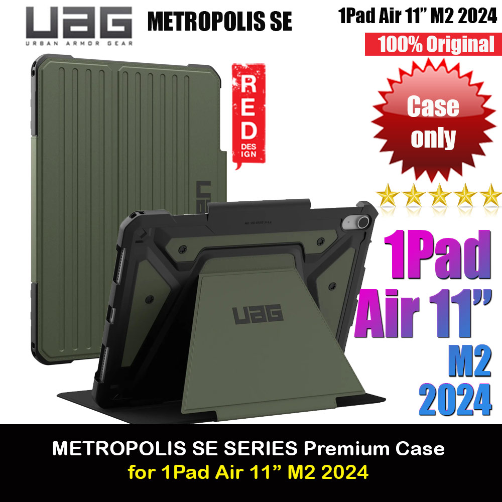 Picture of UAG Metropolis SE Drop Protection Flip Stand Premium Case for iPad 11 M42 2024 6th Gen (Olive) Apple iPad Air 11 M2 2024- Apple iPad Air 11 M2 2024 Cases, Apple iPad Air 11 M2 2024 Covers, iPad Cases and a wide selection of Apple iPad Air 11 M2 2024 Accessories in Malaysia, Sabah, Sarawak and Singapore 