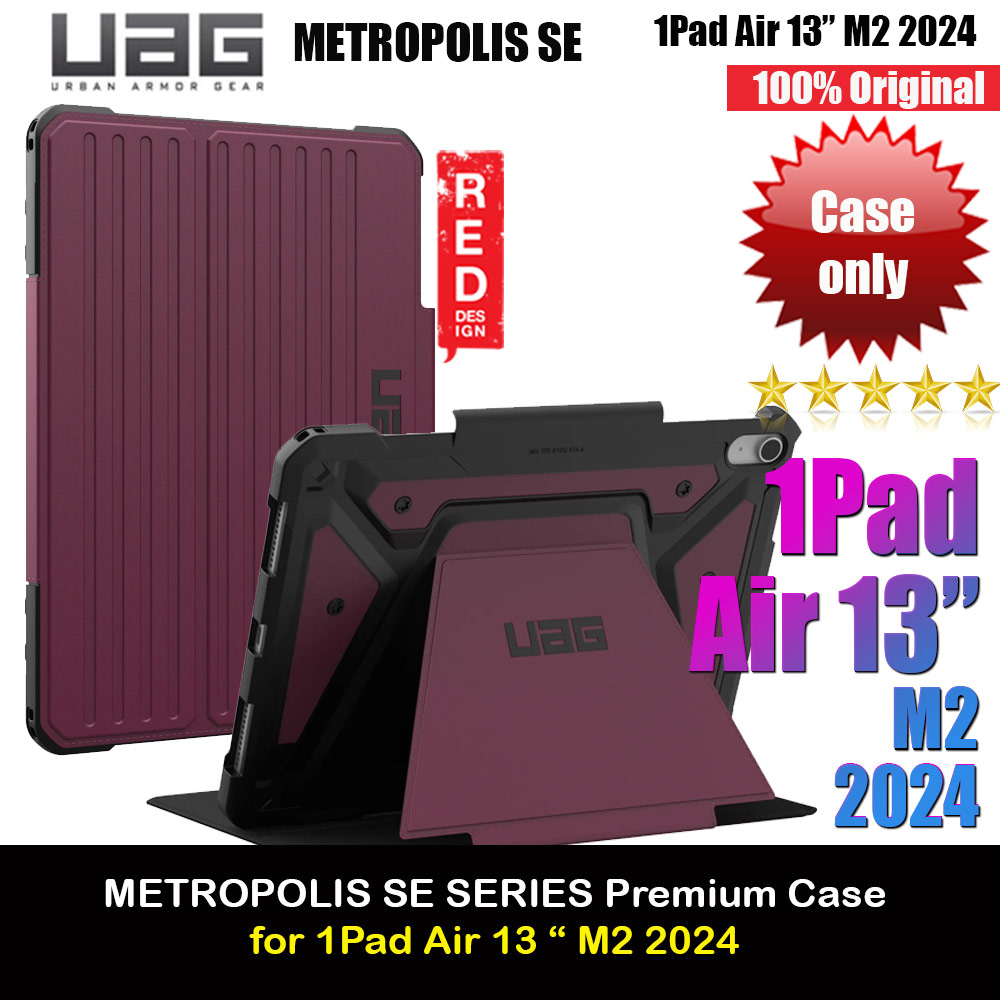Picture of UAG Metropolis SE Drop Protection Flip Stand Premium Case for iPad 13 M42 2024 6th Gen (Bordeaux) Apple iPad Air 13  M2 2024- Apple iPad Air 13  M2 2024 Cases, Apple iPad Air 13  M2 2024 Covers, iPad Cases and a wide selection of Apple iPad Air 13  M2 2024 Accessories in Malaysia, Sabah, Sarawak and Singapore 