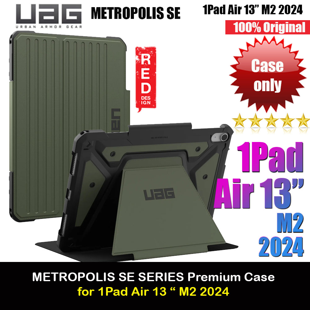 Picture of UAG Metropolis SE Drop Protection Flip Stand Premium Case for iPad 13 M42 2024 6th Gen (Olive) Apple iPad Air 13  M2 2024- Apple iPad Air 13  M2 2024 Cases, Apple iPad Air 13  M2 2024 Covers, iPad Cases and a wide selection of Apple iPad Air 13  M2 2024 Accessories in Malaysia, Sabah, Sarawak and Singapore 